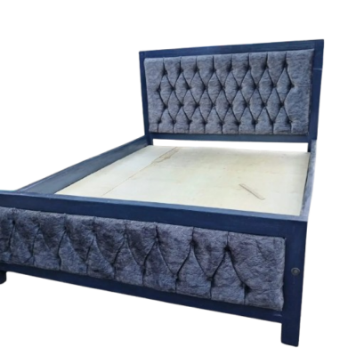 5×6 dark grey upholstered mocket bed