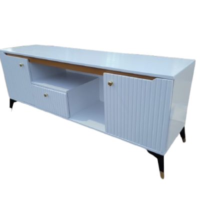 6 foot white modern TV stand elegant style