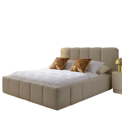 5×6 creamwhite bubble bed upholstered